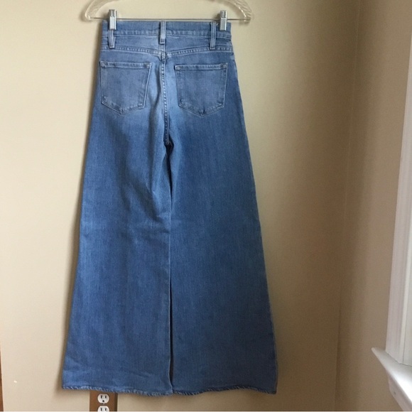 FRAME Denim Le Palazzo Wide Leg Front Seam Jeans Bad Company - Picture 6 of 13